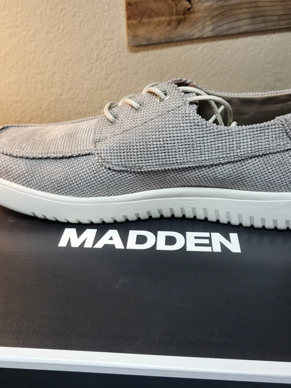 Steve Madden Gray Knit Lace-Up Sneaker for Men